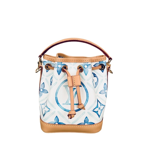 Louis Vuitton Nano Noe By The Pool Watercolor Bucket Bag Lagoon Blue Limited - Picture 7 of 11